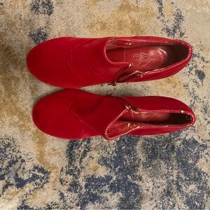 Elegant Red Ankle Booties